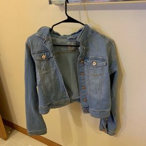 Light wash cropped denim jacket
